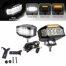 21st-70104015 21st 70201013 3.5 Inch Led Ditch Light Kit With Amber Drl And Strobe For 2018-2024 4wd Jeep Wrangler Jl