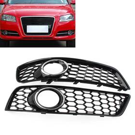 22shopde 223000391873 For Audi A3 8p 2009-2013 2pcs Front Bumper Mesh Fog Light Cover With Hole