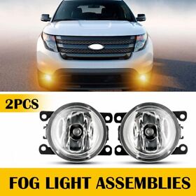 Wdzc-explorer-11-14-fr 2pcs Fog Lights Lamps Assembly Left Right Side Kit Fit For 2011-14 Ford Explorer