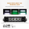 70024445 Auxbeam Led Light Bar Single Row Green Lights Flood Beam