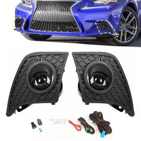 30-0494-09 Aftermarket For 2014-2016 Lexus Is250 Is350 F-sport Projector Fog Lights Kit Switch Harness