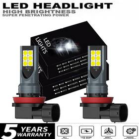 Ajhgfow 628635603887 2-side H11 H9 H8 Led Fog Light Bulbs Kit Super Bright 6500k White 1000000lm