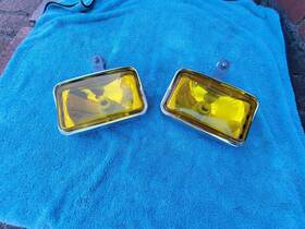 1022 Aris Iodine Original Vintage Pair Of Fog Lamps Lights Made In Japan Square Rare
