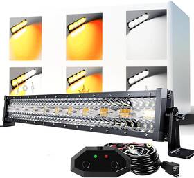Aslong 758226781516 22 Inch 120w Led Light Bar White/amber Flasing Straight White
