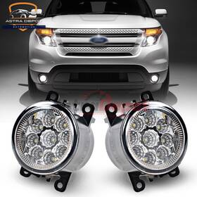 Astradepot 934668119142 2x 6000k Led Front Bumper Fog Lights Lamp Clear Lens For Ford Explorer 2011-2014
