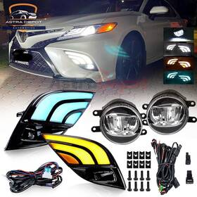 Astradepot 934668119531 For 2018-2020 Toyota Camry Se Xse Led Drl Driving Lamp Fog Light Bezel Cover Kit