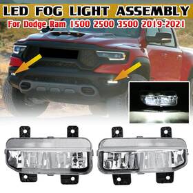 484684189 Aut-dg 2x For 19-21 Ram 1500 2500 3500 Clear Lens Led Bumper Fog Lights Lamps