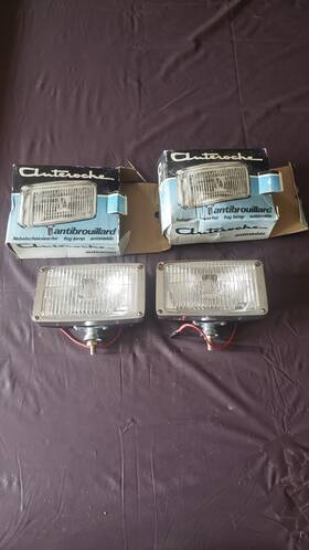 20-0084 Auteroche Vtg Pair New Old Stock Fog Lights 6x3 Rat Rod Rally Custom Nos 478 Whs