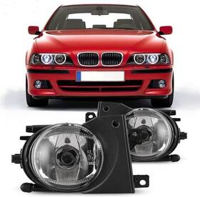 30-0160-09 Autofree Pair Fog Lights For 2001-2003 Bmw E39 525i 530i 540i Clear Bumper Lamps With Bulbs