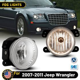 30-0202-09 Autofree Pair Fog Lights For Jeep Wrangler Dodge Magnum Chrysler 300 3.5lclear Front Lamp