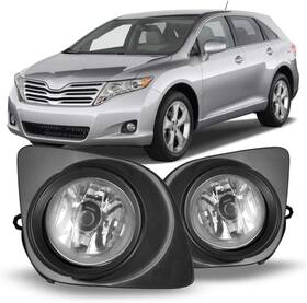 30-0301-09 Autofree Fog Lights For 2009-2012 Toyota Venza Black Clear Projectors Driving Lamps