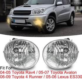 Wj30-0077-09 Autofree Pair Fog Lights For 2004-2009 Toyota Rav4 Avalon 4 Runner Clear Lens Lamps