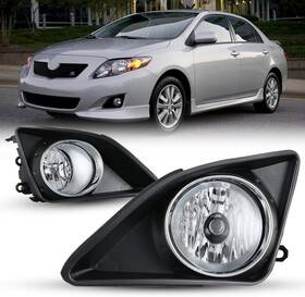 Wj30-0170-09 Autofree For 2009-2010 Toyota Corolla Fog Lights Clear Lens Driving Lamps With Wiring Kit