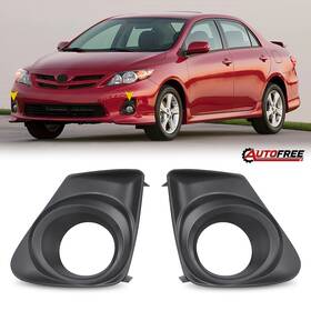 Wj30-0277 Autofree Fog Light Bezels For 2011-2013 Toyota Corolla - Matte Black Pair Direct Replace