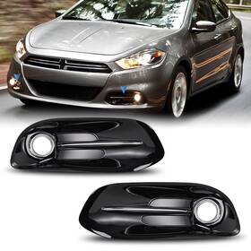 Wj30-0588 Autofree Fog Light Bezels Covers For 2013-2016 Dodge Dart Replacement Pair Lamps Frame