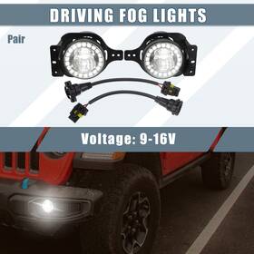 Automall Tech 786527167999 4 Inch Led Fog Light For Jeep Gladiator Jt 2018-2022 Driving 1 Pair