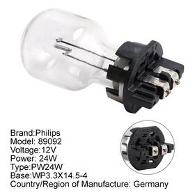 Wp3.3x14.5-4 Automoto8 C119-413 Philips 89092 Pw24w B209wh Fog Light Bulb For Golf 7 Bmw 316 320 Us