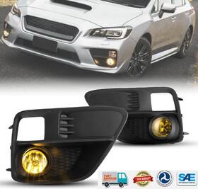 30-0411-12 Autopart Fog Lights For 2015-2017 Subaru Wrx Sti Projectors Driving Lamps Black Yellow
