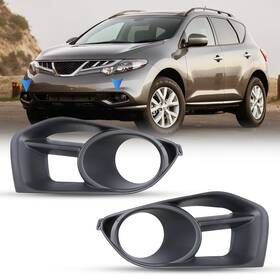 30-0419-09 Autoparts Fog Lights Bezels For 2011-2014 Nissan Murano Black Lamps Cover Left Right Set