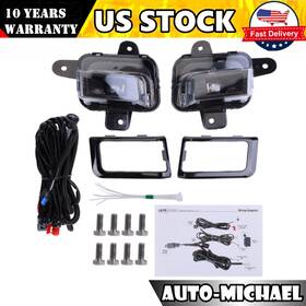 Chs-mslldn-afl0262 Autoparts-michael For 2022 2023 2024 Gmc Sierra 1500 Led Fog Light Set With Switch Wire Bezel White