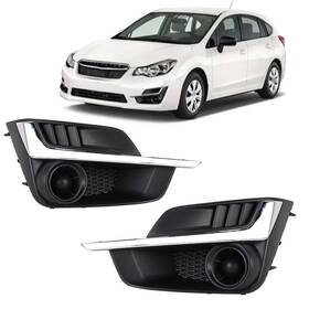 Autosm58 W1759c For Subaru Impreza 2015-2016 Front Bumper Fog Light Cover Bezel Frame Left&right