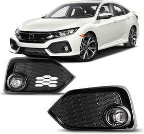 30-0630-09 Autowiki Led Fog Lights Lamps For 2017-2019 Honda Civic Hatchback/si Wiring Switch Kit