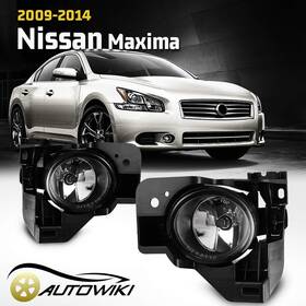 Autowiki 731694349037 1 Pair Fog Lights Assembly For 2009-2014 Nissan Maxima With Clear Lens Lamps