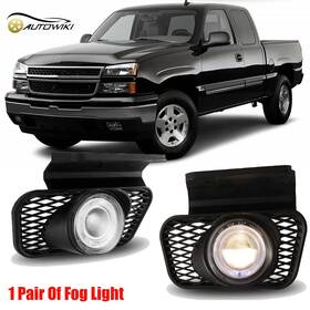 Wj30-0057-09 Autowiki Fog Lights Lamps For 2003-06 Chevy Silverado Avalanche 1500 Led Halo Projector
