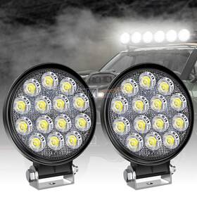 1v306300 Autoxbert 2pcs Round Led Fog Light 4.5 Inch 48w Offroad Driving Work Backup