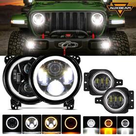 Nick12250110-kw Auxbeam 9 Inch Led Headlight Fog Turn Signal Light For Jeep Wrangler Jl Jlu Gladiator