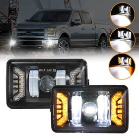 Sj-f150cc71119 Auxbeam For 2015-2020 Ford F-150 Bumper Led Fog Lights Amber Turn Signal Lamp Assembly