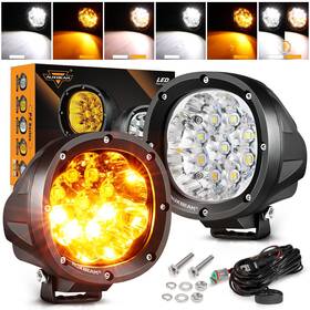 Zd000710ab Auxbeam 4 Inch Round Offroad Light 90w P4 Series-6 Modes Spot Beam