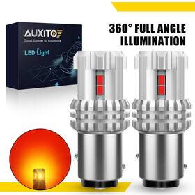 1157-12k-eaa-plus Auxito 2pc 1157 Ba15d Red 2357 Turn Led Signal Brake Stop Side Tail Bright Light Bulb