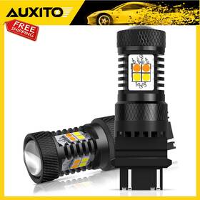 16k-am-3457na Auxito 2x 3157 Dual Color Switchback Led Drl White Amber Turn Signal Light Bulbs