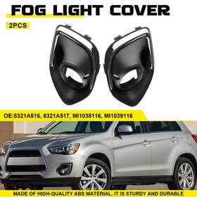 8321a516 Auxito Set-2 Fog Light Bezel Cover Trims Black&chrome For Mitsubishi Outlander Sport Gt
