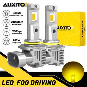 Auxitom6h10 Auxito 2pcs H10 9145 9140 Led Fog Light Bulbs 90545 Golden Yellow 3000k Plug And Play