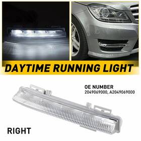 Eoq-rxd-1641 Auxito White Clear Right Lamp Running Daytime Light Fog For 07-14 Led Mercedes-benz