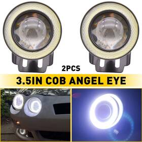 Eoq-tsy-46512 Auxito 2x White Led Fog 3 Inch Light Lamp Projector Angel Halo Eye Ring