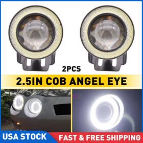 Mxh202308281747 Auxito Universal Pair 2.5 Inch Projector Cob Led Car Fog Light Halo Angel Eyes Rings Drl 2x