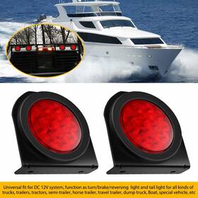 Tr-127 Auxito 4inch Round Trailer Tail Light 2pcs Red Stop Brake Turn Lights O