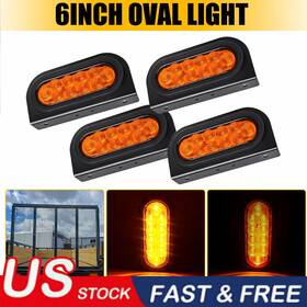 Wd-zj-6in-2y Auxito 6inch Oval Trailer Tail Light With Flush Mount Grommets Plugs Mounting Bracket