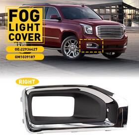 Wdk-yukon-15-20 Auxito For Gmc Yukon Xl 15-2020 Passenger Fog Light Black Trim Chrome Cover Right Us C