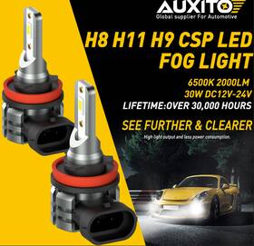 L3-h8 Auxituo Auxito H11 H8 H9 Csp Led Fog Light Bulbs Driving Lamp Drl 6500k Xenon High Power