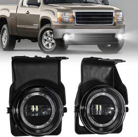 Qp008490-bic Auxmart Led Fog Light For Gmc Sierra Front Bumper Lamp White