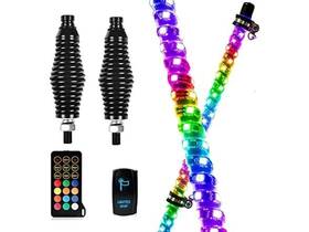 Avenemark 850042742303 2pcs 3ft Spiral Rgb Led Whip L 3feet Lights