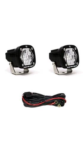 38-7805 B&d S1 Black Pair Wide Cornering Led Light Clear Mounting Bracket
