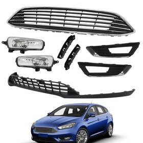 Fo1200563 Backye Bck61204k/bck61468k For Ford Focus 2015-2018 Front Upper Lower Grille Grill With Fog Lights