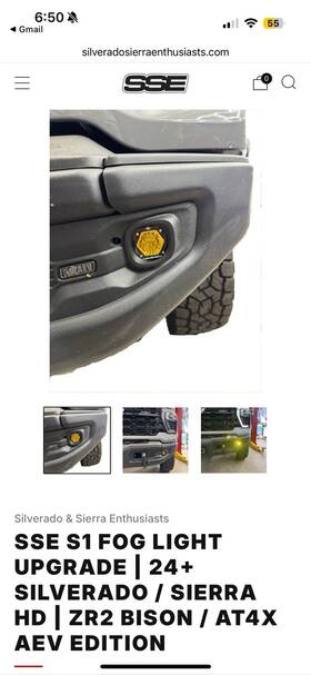 387805 Baja Designs 100226 Sse S1 Fog Light Upgrade 24 Silverado / Sierra Hd Zr2 Bison At4x Aev Edition