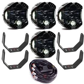4x180001-brup Baja Designs 4-pack Dot Lp6 5000k Led Light Pods White Drl Brackets Wiring