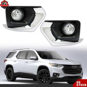Ber448065 Berliii Bumper Fog Lights For 2018-2021 Chevy Traverse Lamps Bezel Harness Switch Kits